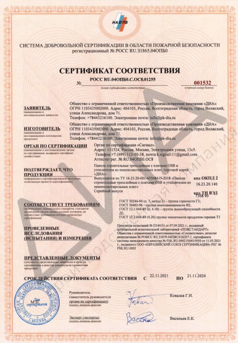 Добровольный пожарный сертификат соответствия